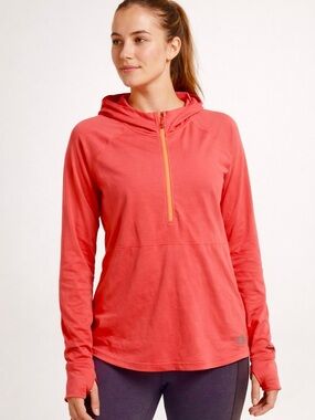 The North Face FlashDry Hoodie XL Coral Pink Lightweight Athletic Top